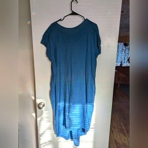 Linen blue cocoon dress by Black Crane